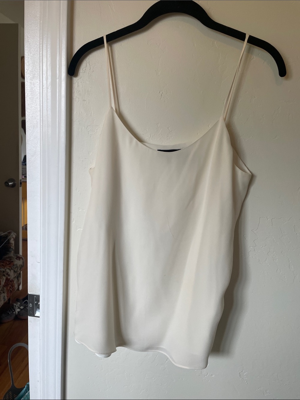 Theory Cream Silk Spaghetti Strap Cami